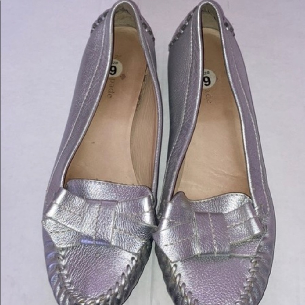 COPY - Kate Spade Silver Bow Loafer Size 9
